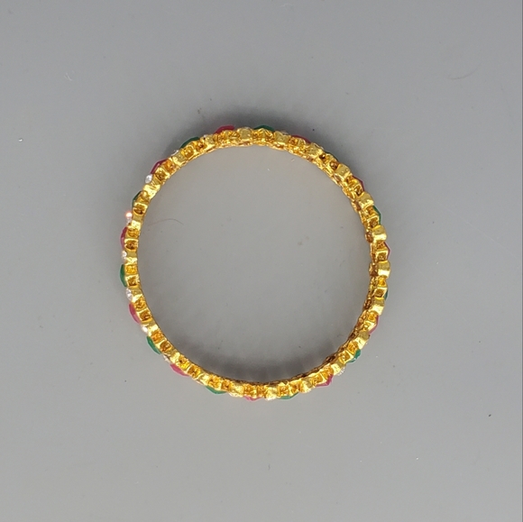 Kids Bright Gold Bracelet Bangle and Gokd Stud Earrings Set - Picture 4 of 9